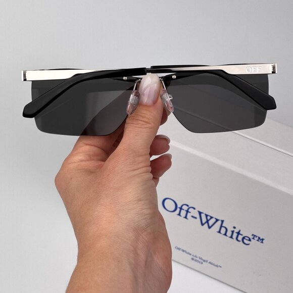 Off-White RIMINI Sunglasses – Silver Rectangle Frame Mirror |Model OERI095 7272 - Picture 3 of 9